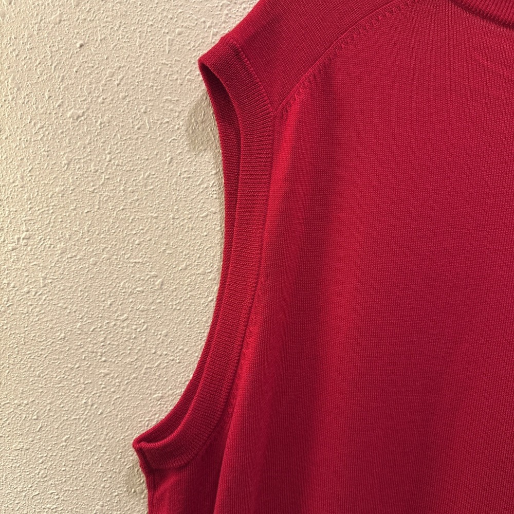 Hart Schaffner Marx Extra Fine Merino Wool Sweater Vest Mens Big & Tall 3XT Red - Picture 7 of 7